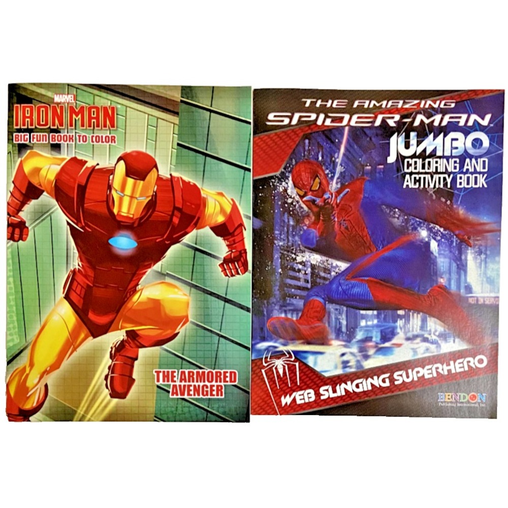IRON MAN Big Fun Book To Color AMAZING SPIDER-MAN Jumbo Coloring & Activity Book